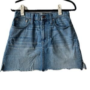 Madewell Distressed Denim Mini Skirt Size 27